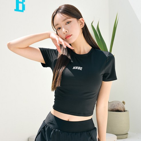 헤링본 여성 크롭 슬림 래쉬가드 수영복 비치웨어 반팔 상의 RG356W, RGX356_트윙클크롭래쉬