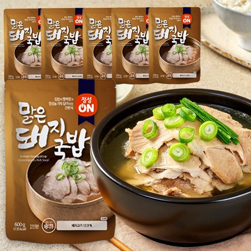 [오늘오픈] 집에서먹자 프리미엄 맑은 돼지국밥 600g 3팩 6팩 고기만 푸짐한 간편조리 밀키트 냉동, 600g, 6개 - 즉석국밥 | 쿠팡