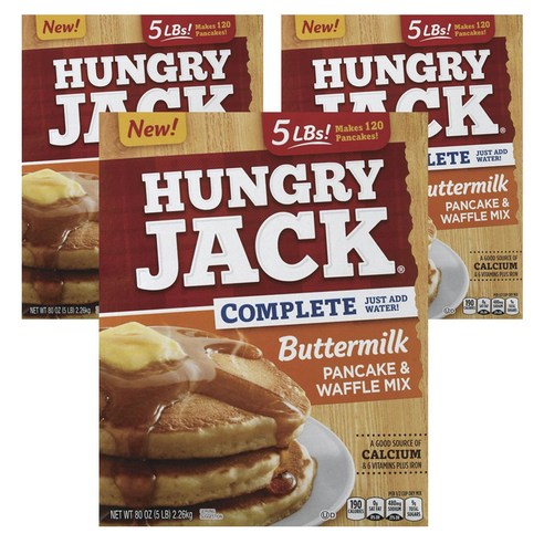 헝그리잭 컴플리트 버터밀크 팬케이크 & 와플 믹스, 2.26kg, 3개