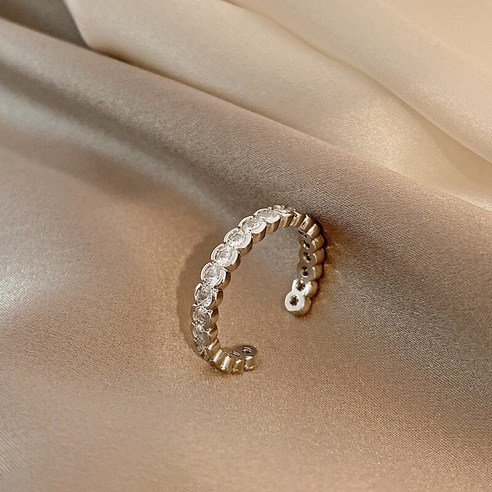 여성을위한 새로운 반짝이 지 르 콘 형상 반지 고급스러운 조정 가능한 오프닝 반지 유행 보석 패션 선물 액세서리YJStore