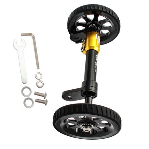 Brompton 튼튼한 야외 스포츠 텔레스코픽 막대 알루미늄 합금 쉬운 바퀴 세트를 위한 접히는 자전거 쉬운, 검은 색