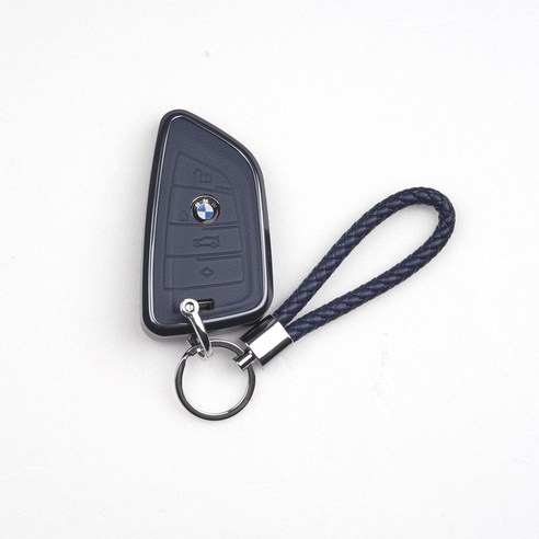 옳다스토어 BMW 신형 가죽 메탈 키케이스, 타입B, 네이비