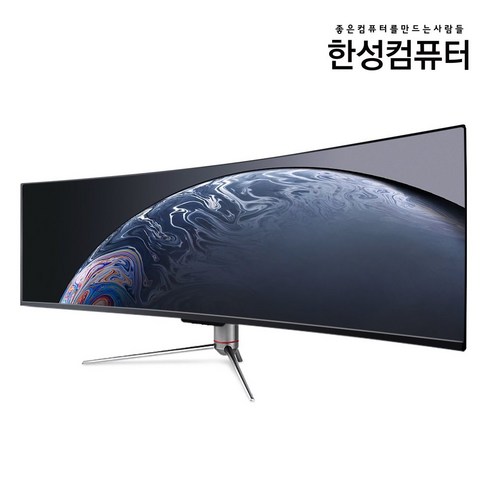 고해상도와 고속 재생빈도를 갖춘 한성컴퓨터 124cm 듀얼 QHD 퀀텀닷 울트라 와이드 리얼120 모니터