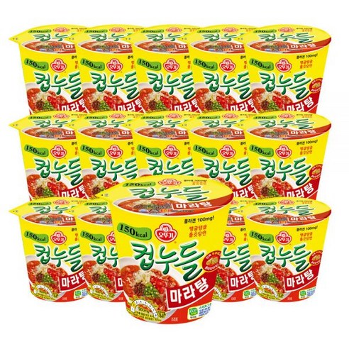 컵누들 마라탕 건면 작은 컵라면, 6개