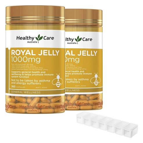 헬시케어 로열 젤리 1000mg 하드 캡슐 + ITS NEATS 7칸 약통, 730정, 1개