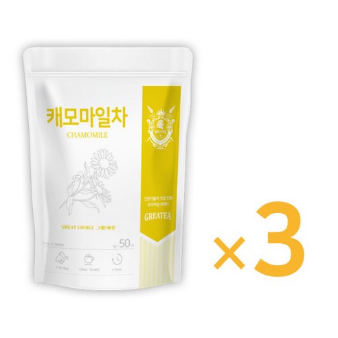 Greatea 그래이티 캐모마일 카모마일 차 50티백, 1g, 50개입, 3개