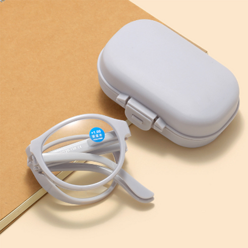 휴대용 접이식 안경 케이스 안경집 보관함 1+1, 2개, 연그레이 휴대용안경케이스