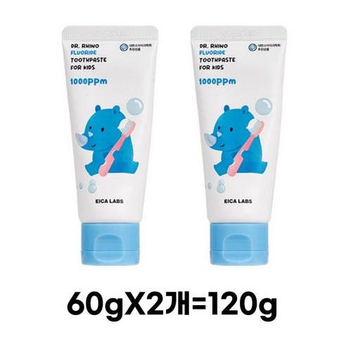 에이카랩스 코뿔소 어린이 불소 치약 청포도향, 60g, 1개