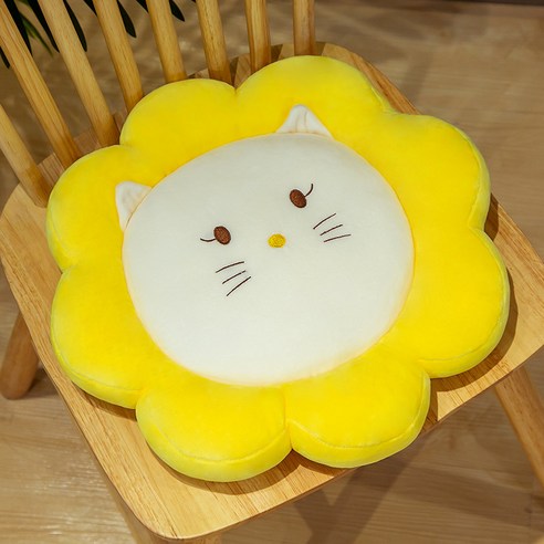 Fliukee 귀여운 꽃 캐릭터 방석, 40Cm, 고양이