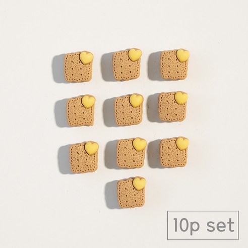 84x84 인테리어 마그네틱 현관문 냉장고 자석, 하트네모비스킷10p