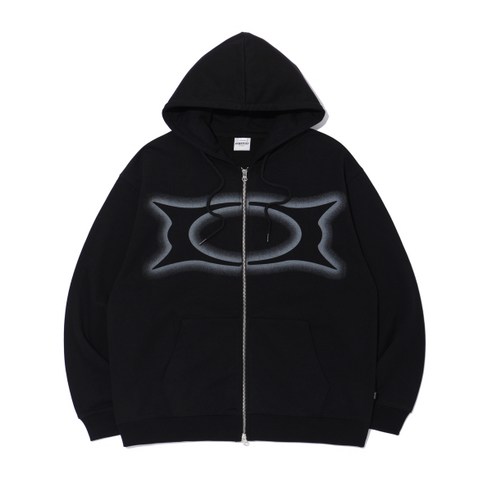 CRITIC WORMHOLE LOGO HOODIE ZIP-UP BLACK