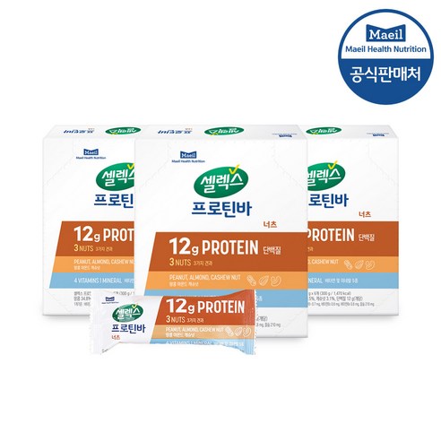 [매일유업 공식] 셀렉스 코어프로틴 너츠바 3박스, 3개, 300g