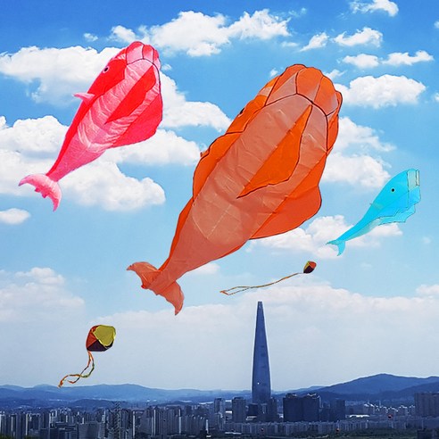 씨엠월드 고래연 색상선택 (얼레별도구매) 물고기연 연날리기 - 연날리기 | 쿠팡