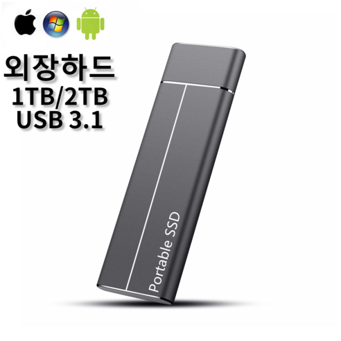 대용량외장하드HHD USB3.1 고속저장 이동저장장치, 블랙 1TB