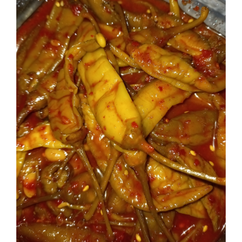 고추지 삭힌고추무침 양념 고추무침 밥도둑 양념고추조림 삭힌고추김치 대용량, 1개, 4kg