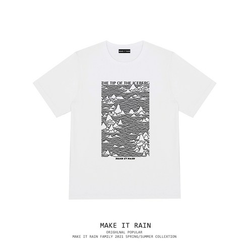DFMEI 새로운 한국어 스타일 디자인 감각 산의 인쇄 커플 유행 반소매 티셔츠 남자 유행 힙합 힙합 반소매 셔츠