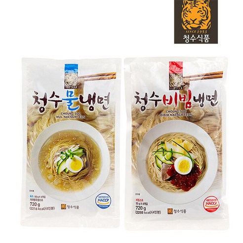 청수 물냉면 비빔냉면, 물냉면720G 1개+비빔냉면720G 1개, 1.42kg, 1개