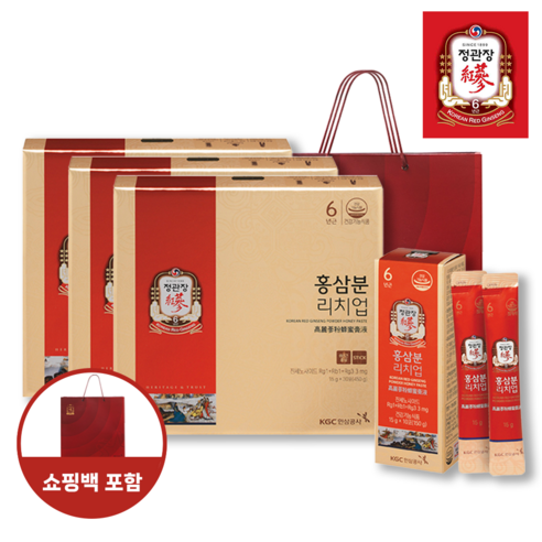 정관장 홍삼건 데일리스틱 15g x 30포 (쇼핑백포함), 450g, 3개