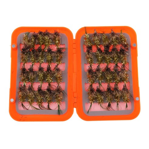 40pcs 플라이 후크 낚시 송어 연어 젖은 파리 물고기 후크 루어, 1.5cm, 골드, 설명