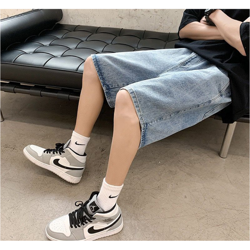 도도대가 버뮤다 데님 밴딩 팬츠 5부 청반바지