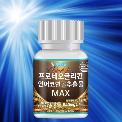 프로테오글리칸 연어코 연골 추출물 600mg 2형 콜라겐 콘드로이친 류신 함유 60정