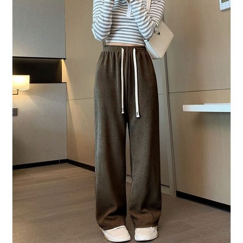 하라 코듀로이 골덴 밴딩 추리닝 팬츠