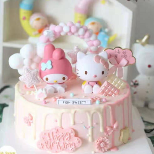 귀엽고 동글동글한 산리오 캐릭터 미니어쳐 피규어 세트