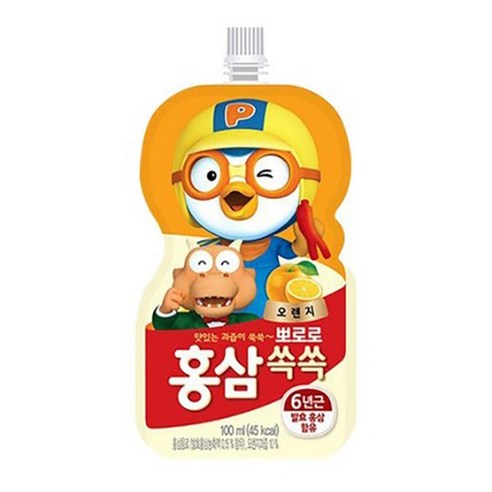 팔도 뽀로로 홍삼쏙쏙 어린이음료 100ml, 20개