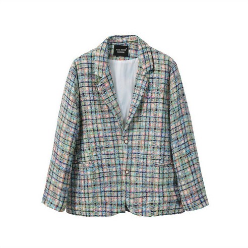 YANG 스타일의 격자 무늬 정장 재킷 남자 스트리트 패션 브랜드 느슨한 옷깃 자켓 유행 캐주얼 정장