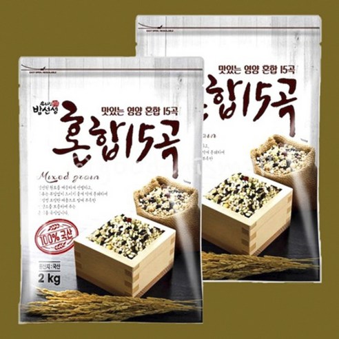 국산100% 혼합15곡 4kg (2kg 2봉) 잡곡, 1개, 1개