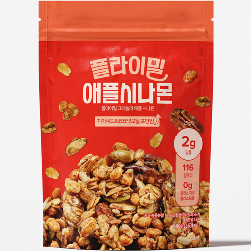 플라이밀 수제 그래놀라 애플시나몬, 250g, 1개