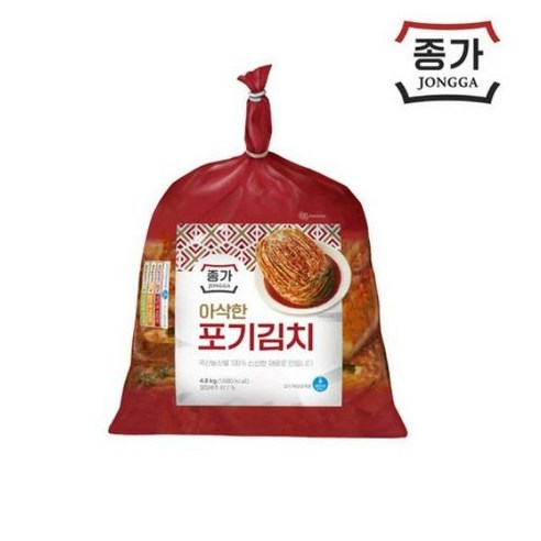 [종가집] 시원하고 깔끔한 포기김치, 4.8kg, 1개