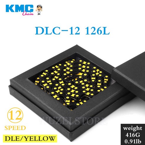 KMC DLC 체인 12V MTB 다이아몬드 체인 블랙 레드 블루 그린 옐로우 마운틴 바이크 12 S 체인 KMC X12 12 시마노 Sram 용 스피드 체인, 1 건, 12V DLC Yellow