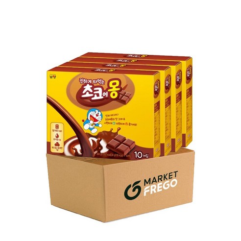 [마켓프레고] 진하게 타먹는 초코에몽 10T*30g 4팩세트 총1200g, 40개입, 30g