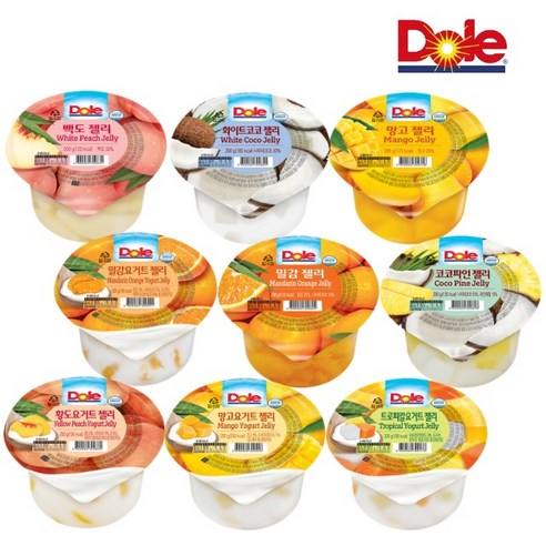 다만세푸드 동원 돌Dole 컵젤리 9종 골라담기 (망고, 밀감, 화이트코코, 코코파인, 백도, 황도, 트로피칼, 요거트) 200g x 3개, 01_망고요거트젤리 돌망고