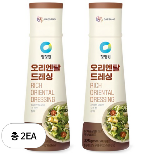 청정원 오리엔탈드레싱, 325g, 2개