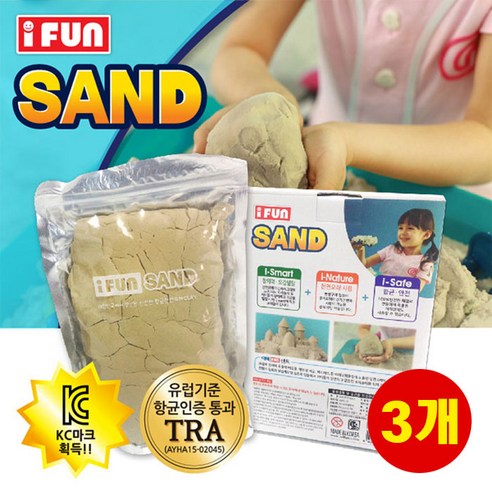 아이윌 아이펀샌드 모래놀이 리필 1kg x 3개 (총 3kg), 단품