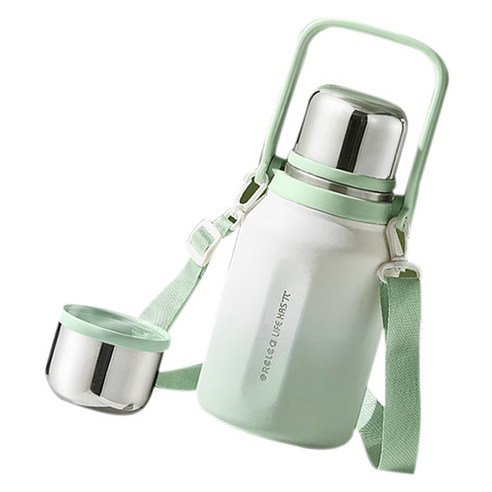 RELEA 심플 보온 보냉 텀블러 차 망 포함, 1개, 잉거 그린, 1550ml