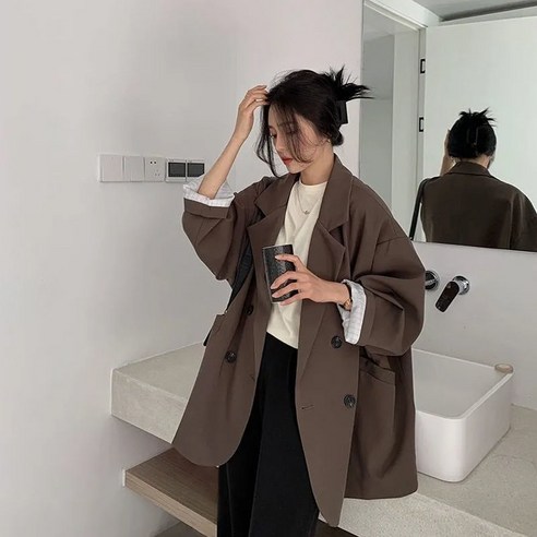 DH 여성 정장 재킷 봄 새로운 긴 소매 한국 스타일 느슨한 슬리밍 패션 기질 인터넷 연예인 캐주얼 정장