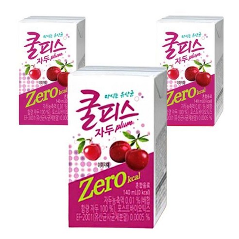 동원 쿨피스 제로 자두팩 140ml 24개 박스안심포장 과즙음료팩