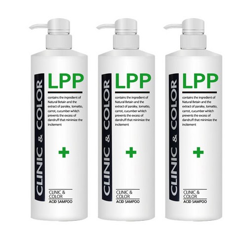 1+1+1(3개)구성~ 서울화장품 클리닉 앤 칼라 엘피피 LPP 산성 샴푸 1000ml 정품, 1개
