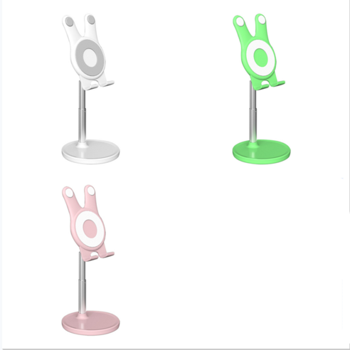 폰 태블릿 거치대 생방송 인강 게으름뱅이 접이식 멀티 캐릭터 폰 거치대, 화이트