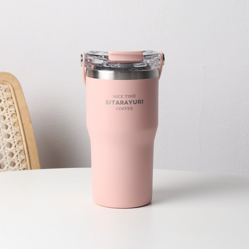[파격사은품] 지제이 스텐 빨대 텀블러, 핑크, 1개, 600ml