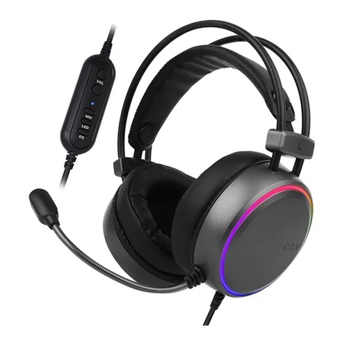 콕스 가상 7.1 ENC EQ RGB 게이밍 헤드셋, Dark Grey, CH43