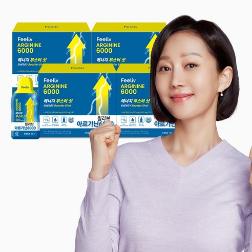 필리브 에너지 부스터샷 아르기닌 초고함량 6000mg, 900ml, 4개