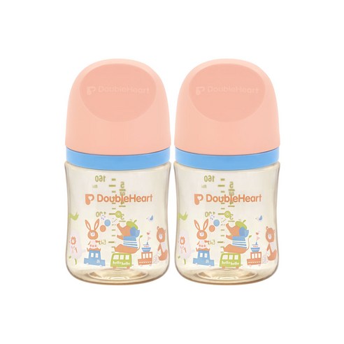 더블하트 PPSU 젖병 트윈팩(2입) 베이직 모먼트 디어프렌즈, 애니멀타운, 160ml, 1개