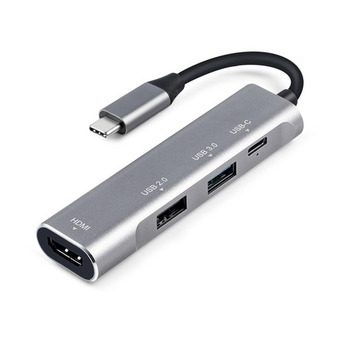 Retemporel USB 타입 C HDMI로 어댑터 디지털 AV 멀티 허브 USB-C PD 충전기가 닌텐도 스위치 여행 TV 스테이션 도킹, 1개, 은
