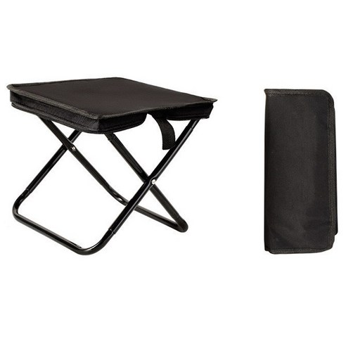 초 경량 파우치형 휴대용의자 캠핑의자 낚시의자 접이식 의자 포켓형의자, 1개, 블랙