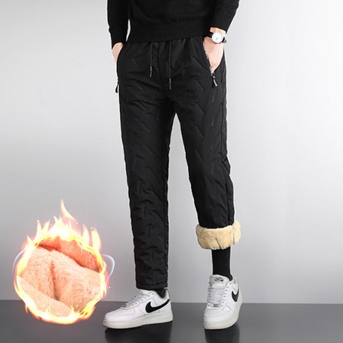 GH 남성 보온 바지 따뜻한 방한 기모 배달 라이딩 겨울 팬츠 우모복세트 Best Top5