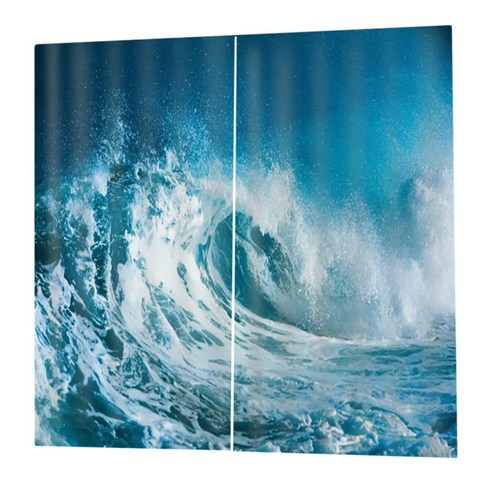 디지털 인쇄 3D 창 커튼 드레이프 2 패널 150x166cm 사진 배경막, H, 설명